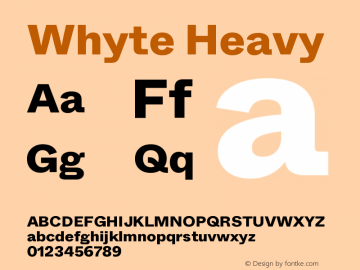 Whyte-Heavy Version 1.100 | wf-rip DC20190310 Font Sample