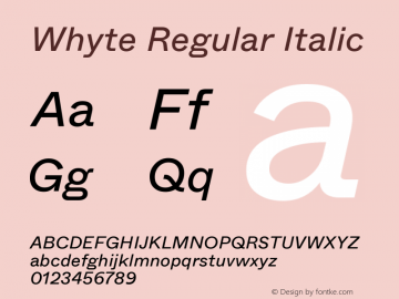 Whyte-Italic Version 1.100 | wf-rip DC20190310图片样张