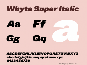 Whyte-SuperItalic Version 1.100 | wf-rip DC20190310图片样张