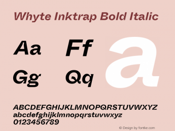 WhyteInktrap-BoldItalic Version 1.100 | wf-rip DC20190310图片样张