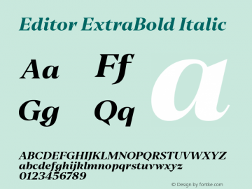 Editor-ExtraBoldItalic Version 1.0 | w-rip DC20190310图片样张