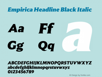 EmpiricaHeadBlack-Italic Version 1.001 | w-rip DC20181205图片样张
