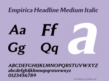 EmpiricaHeadMedium-Italic Version 1.001 | w-rip DC20181205图片样张