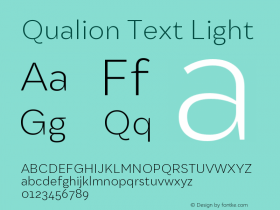 QualionText-Light Version 1.000;PS 001.000;hotconv 1.0.88;makeotf.lib2.5.64775图片样张