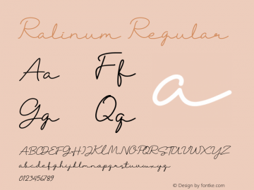 Ralinum Version 1.00;May 27, 2020;FontCreator 12.0.0.2545 64-bit Font Sample
