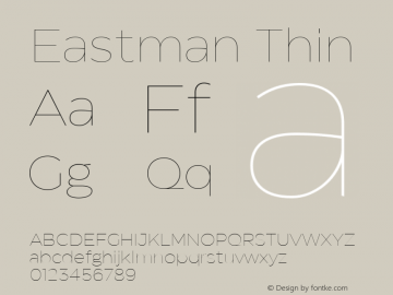 Eastman Thin Version 1.001;hotconv 1.0.109;makeotfexe 2.5.65596图片样张