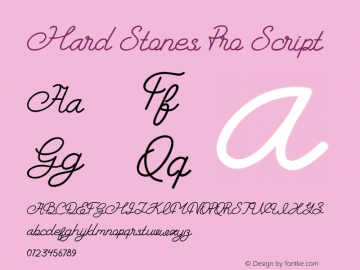 HardStonesPro-Script Version 1.000 Font Sample