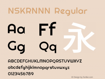NSKRNNN Version 1.004;April 4, 2020;FontCreator 11.0.0.2407 32-bit Font Sample