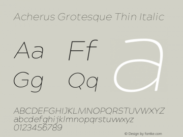 AcherusGrotesque-ThinItalic Version 1.000图片样张