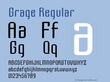 Grage Version 1.00;May 2, 2020;FontCreator 11.5.0.2430 64-bit Font Sample