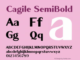 Cagile Semi Bold Version 001.000 Font Sample