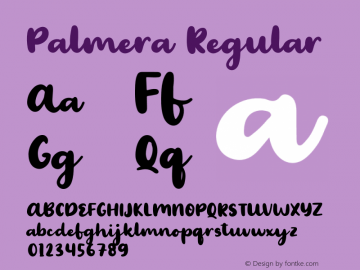 Palmera Version 1.001;Fontself Maker 3.5.1 Font Sample