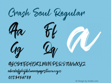 Crash Soul Version 1.00;April 27, 2020;FontCreator 13.0.0.2630 64-bit图片样张