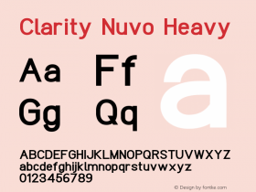 Clarity Nuvo Heavy Version 1.000 Font Sample