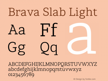 BravaSlab-Light Version 1.000 | wf-rip DC20181220 Font Sample