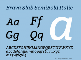 BravaSlab-SemiBoldItalic Version 1.000 | wf-rip DC20181220图片样张