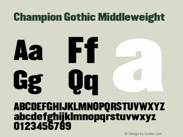 Champion Gothic Font,ChampionGothic-Middleweight Gothic Middleweight Font|ChampionGothic-Middleweight 1.302 Font-TTF Font/Heiti Font-Fontke.com For Mobile