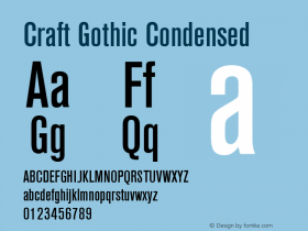 CraftGothic-Condensed Version 1.070 | w-rip DC20161110 Font Sample