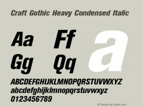 CraftGothic-HeavyCondItalic Version 1.070 | w-rip DC20161110图片样张