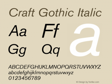 CraftGothic-Italic Version 1.070 | w-rip DC20161110图片样张