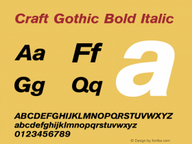 CraftGothic-BoldItalic Version 1.070 | w-rip DC20161110图片样张
