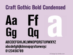 CraftGothic-BoldCondensed Version 1.070 | w-rip DC20161110 Font Sample