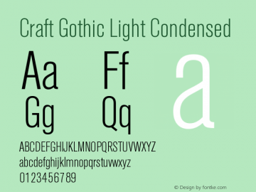 CraftGothic-LightCondensed Version 1.070 | w-rip DC20161110图片样张