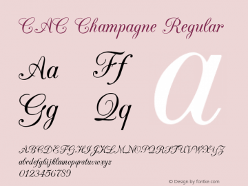 CAC Champagne Altsys Fontographer 4.1 3/5/96 Font Sample
