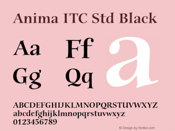 AnimaITCStd-Black Version 1.01 Font Sample