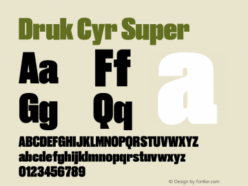 DrukCyr-Super Version 1.1 2017 Font Sample