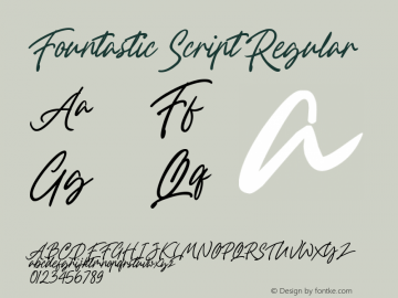 Fountastic Script Version 1.00;February 9, 2020;Hanaksara ,Std; Font Sample