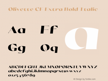 OlivetteCF-ExtraBoldItalic Version 1.000 Font Sample