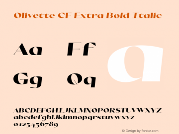 Olivette CF Extra Bold Italic Version 1.000图片样张