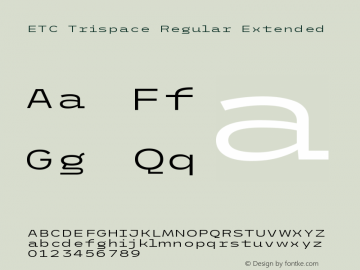 ETC Trispace Regular Extended Version 1.400;hotconv 1.0.109;makeotfexe 2.5.65596图片样张