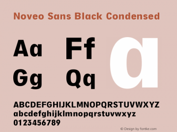 NoveoSans-BlackCond Version 1.070 Font Sample