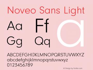 NoveoSans-Light Version 1.070 Font Sample
