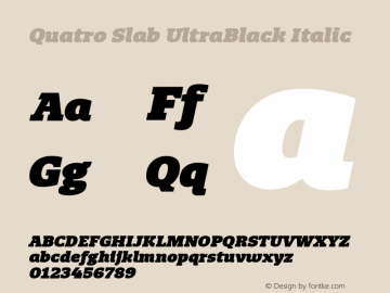 QuatroSlab-UltraBlackItalic Version 1.00图片样张