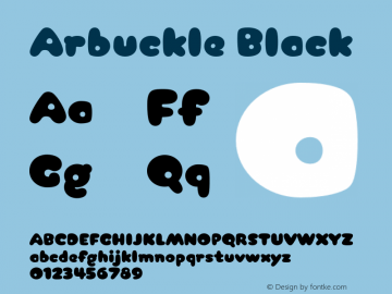 Arbuckle-Black Version 2.000 Font Sample