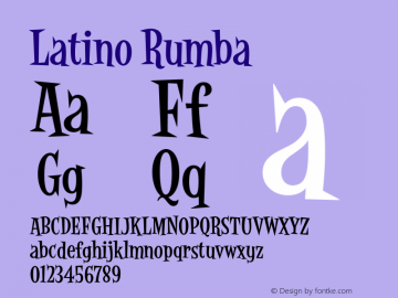Latino-Rumba Version 2.001;PS 001.000;hotconv 1.0.38 Font Sample