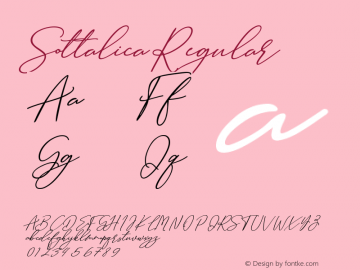 Sottalica Version 1.000 Font Sample