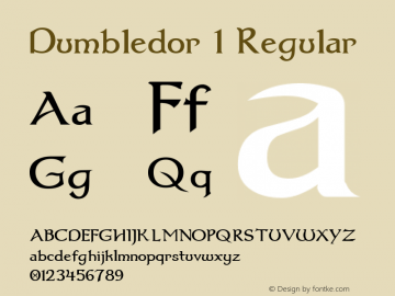 Dumbledor 1 Regular 1.01 Font Sample