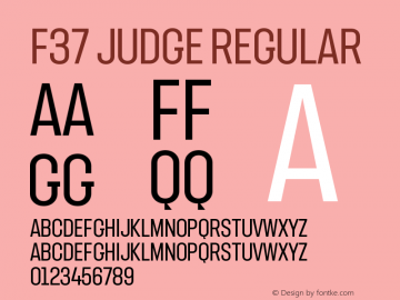 F37Judge-Regular Version 1.000 | wf-rip DC20190330图片样张