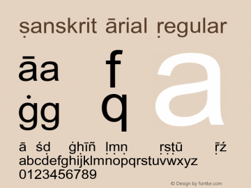 Sanskrit Arial Version 1.00 Font Sample