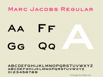 Marc Jacobs Version 1.000 Font Sample