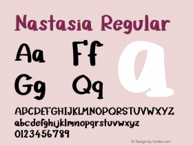 Nastasia Version 1.001;Fontself Maker 3.5.1 Font Sample