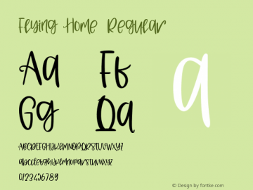 Flying Home Version 1.00;June 2, 2020;FontCreator 12.0.0.2567 64-bit Font Sample