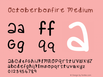 Octoberbonfire Medium Version 001.000 Font Sample