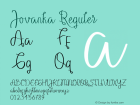 Jovanka Version 1.000 Font Sample