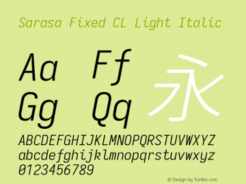 Sarasa Fixed CL Light Italic 图片样张