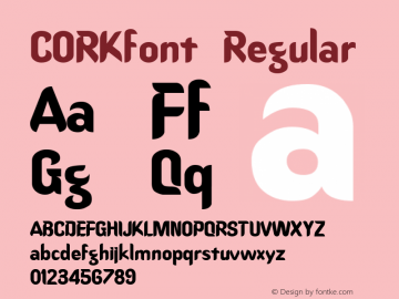 CORKfont Regular Altsys Fontographer 3.5  4/3/01图片样张